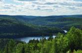 Os lagos e magníficas paisagens do Parc National de La Mauricie, província de Quebec, no Canadá